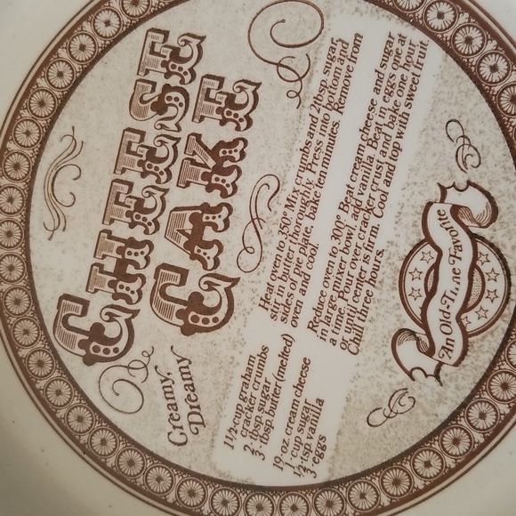 Vintage Royal China JEANETTE Cheesecake Plate Pan  Recipe Printed Bottom - - Picture 2 of 3